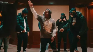 Gallery Dept. Black Alone In Silence T Shirt worn by 42 Dugg in EST Gee, 42 Dugg - Thump Sh*t (Official Music Video)