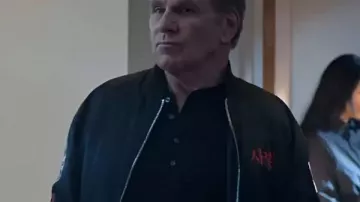 John Kreese Cobra Kai S06 Black Bomber Jacket worn by John Kreese (Martin Kove) in Cobra Kai