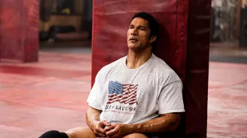 USA Flag Old Navy '99 T-Shirt worn by Mark Kerr (Dwayne Johnson) in The Smashing Machine