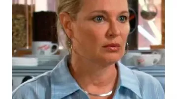 The Young and the Restless Sharon Case Blue Striped Shirt