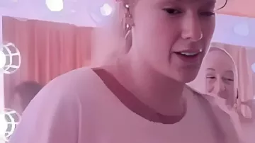 Taylor Swift Release Party Of A Showgirl T-Shirt worn by Self (Taylor Swift) as seen in Taylor Swift | The Official Release Party of a Showgirl