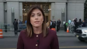 Ann Taylor The Crew Neck Ponte Jacket worn by Chloe Melas as seen in Today on October 3, 2025