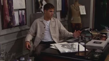 Theory Overshirt in Tweed Canvas worn by Will Spencer(Crew Morrow) as seen in The Bold and the Beautiful on October 3, 2025