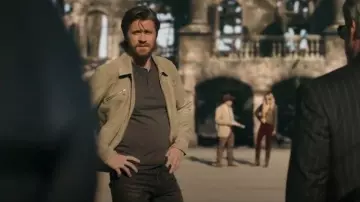 John Varvatos Brian Leather Jacket worn by Mitch Keller (Garrett Hedlund) as seen in Tulsa King (S03E02)