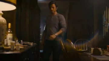 Gap Authentic Ribbed Cotton Henley worn by Mitch Keller (Garrett Hedlund) as seen in Tulsa King (S03E02)