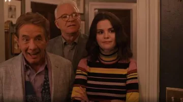 JoosTricot x Rixo Turtleneck Striped Top worn by Mabel Mora (Selena Gomez) as seen in Only Murders in the Building (S05E07)