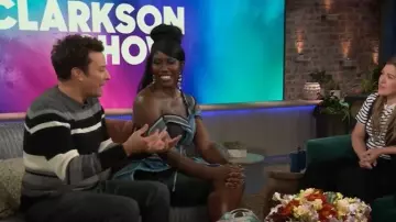 Officine Generale Marco Striped Alpaca-Blend Sweater worn by Jimmy Fallon as seen in The Kelly Clarkson Show on  October 3, 2025