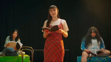Mango Regular Check Long Dress worn by Chelsea (Ivy Wolk) as seen in English Teacher (S02E01)