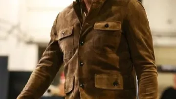 Brown Suede Jacket worn by Travis Kelce in The Travis Kelce, Patrick Mahomes & Andy Reid EXTENDED CONVERSATION | Monday Night Countdown