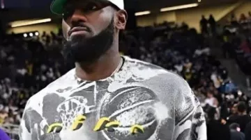 LA Lakers Preseason Basketball Sweatshirt worn by LeBron James in Los Angeles Lakers vs Phoenix Suns Full Game Highlights - October 3, 2025 | NBA Preseason