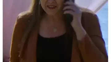 Camryn Manheim Murder in a Small Town S2 Brown Suede Jacket (Camryn Manheim) in Murder in a Small Town (S01E08)