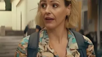 Frauds Mix Print Shirt worn by Bert (Suranne Jones) as seen in Frauds (S01E06)