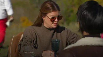 Torn by Ronny Kobo Fringe Sweater worn by Gail Simmons as seen in Top Chef (S22E12)