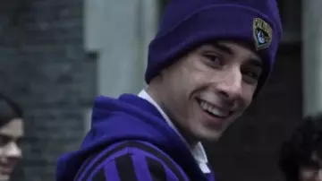 Nevermore Caliban House Purple Beanie of Ajax Petropolus (Georgie Farmer) in Wednesday (S02)