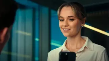 Madewell Pave Circle Stud Earrings worn by Sarah Plankmore (Madison Iseman) as seen in The Rainmaker (S01E07)