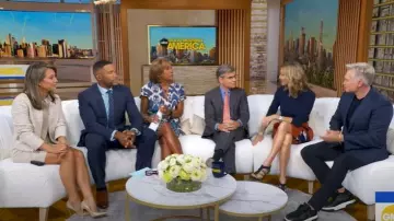Vanessa Bruno Amarilla Dress worn by Robin Roberts as seen in Good Morning America on October 7, 2025