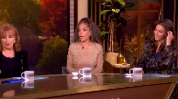 Ulla Johnson Viola Metallic Crochet Appliqué Open Stitch Sweater worn by Sunny Hostin as seen in The View on October 7, 2025