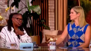 Damson Madder Aggie Argyle Button-Front Wool Vest worn by Sara Haines as seen in The View on October 7, 2025