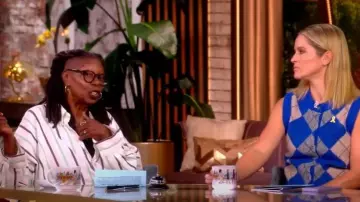 Marrakshi Life The Oversized Shirt with Collar worn by Whoopi Goldberg as seen in The View on October 7, 2025