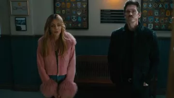 Nasty Gal Premium Suede Shearling Jacket worn by Morgan Gillory (Kaitlin Olson) as seen in High Potential (S02E04)