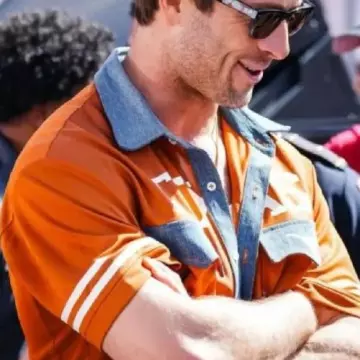 Glen Powell Kristin Juszczyk Texas Longhorns Shirt