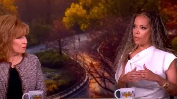 Proenza Schouler Malika Asymmetric Matte Crepe Top worn by Sunny Hostin as seen in The View on  October 8, 2025