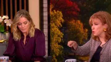 Ramy Brook Dina Matte Satin Bodysuit worn by Sara Haines as seen in The View on October 8, 2025