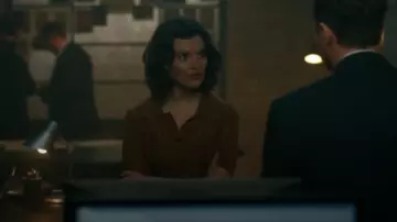 Frame Laddered Rib Short Sleeve Polo worn by Alice Barnes (Emily Barber) as seen in MobLand (S01E08)