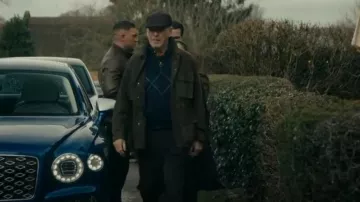 Barbour Wool Hartfield Sweater worn by Conrad Harrigan (Pierce Brosnan) as seen in MobLand (S01E09)