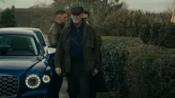 Barbour Wool Hartfield Sweater worn by Conrad Harrigan (Pierce Brosnan) as seen in MobLand (S01E09)
