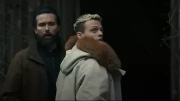 Burberry Faux-Fur-Hood Cotton Bomber Jacket worn by Eddie Harrigan (Anson Boon) as seen in MobLand (S01E10)