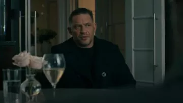 Michael Kors Men's Double Breasted Peacoat-Navy-S worn by Harry Da Souza (Tom Hardy) as seen in MobLand (S01E10)