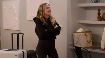 Balmain Black Hooded Sweatshirt with Buttons worn by Megan Walerius as seen in Love Is Blind (S09E07)