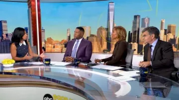 Sandro Dolla Striped Dress worn by Tara Narula as seen in Good Morning America on October 8, 2025