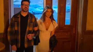 Oh Polly Cerise Draped Corset Mini Dress in Ivory worn by Ali Lima as seen in Love Is Blind (S09E09)