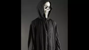 Scream Ghost Hooded Costume worn by Chad Meeks-Martin (Mason Gooding) as seen in Scream