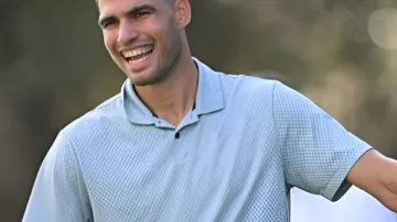 Carlos Alcaraz Open de España 2025 Beige Polo Shirt