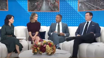 Frame Ruched Puff Sleeve Sweater worn by Savannah Guthrie as seen in Today on October 9, 2025