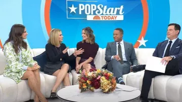 Cinq a Sept Ivy Paisley Tirza Shirtdress worn by Angie Lassman as seen in Today on October 9, 2025