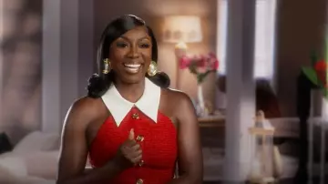 Vestido corto del Bronx y el Banco usado por Wendy Osefo como se ve en The Real Housewives of Potomac (T10E01)