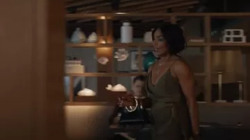 Alex Perry Harlow Jumpsuit worn by Athena Grant (Angela Bassett) as seen in 9-1-1 (S09E01)