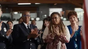 Julia Jordan Placed Printed Maxi Dress worn by Karen Wilson (Tracie Thoms) as seen in 9-1-1 (S09E01)