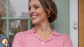 Suranne Jones Film Club S01 Pink Shirt worn by Suz (Suranne Jones) as seen in Film Club (S01)