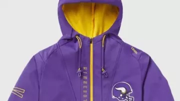 Minnesota Vikings 23 Crossover Sudadera con Capucha y Media Cremallera