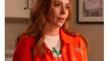 9-1-1 S9 Jennifer Love Hewitt Bass Fish Cardigan worn by Maddie Buckley (Jennifer Love Hewitt) in 9-1-1 (S09)