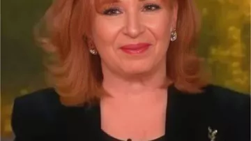 The View Black Floral Embellished Blazer worn by (Joy Behar) as seen in The View