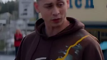 Murder in a Small Town Cactus Printed Brown Hoodie worn by Billy (Ebon Moss-Bachrach) as seen in Murder in a Small Town