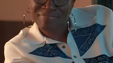 9-1-1 S9 Aisha Hinds Paisley Carol Polo Top worn by Henrietta Wilson (Aisha Hinds) in 9-1-1