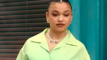 Maintenance Required 2025 Madison Bailey Rhinestone Shirt worn by Izzy (Madison Bailey) as seen in Maintenance Required