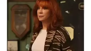 The Voice Saison 28 Cardigan à imprimé marron Reba Mcentire